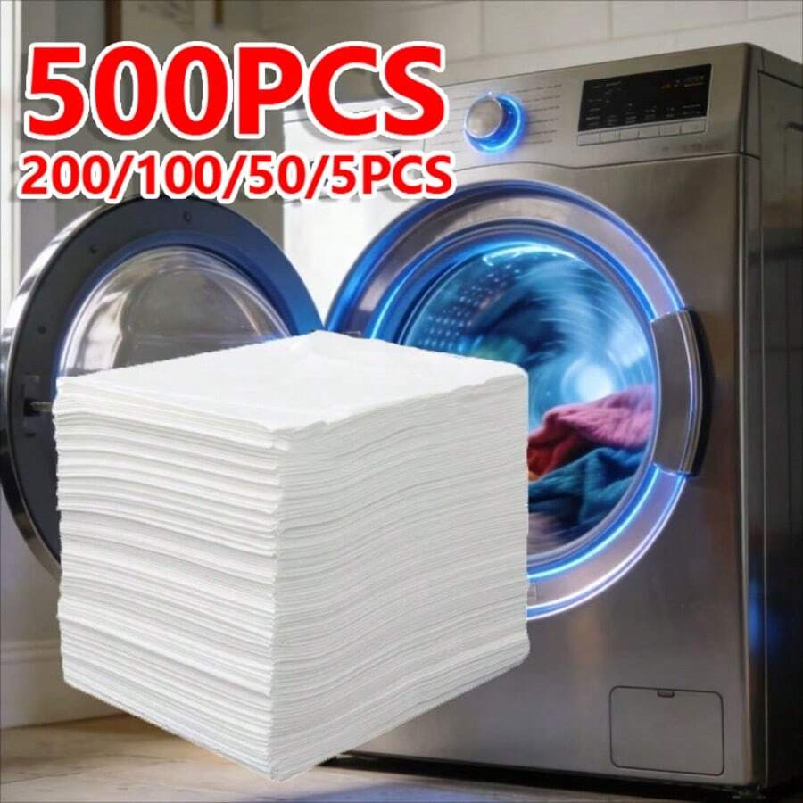 500/300/200/100/50/5 قطع أوراق ماصة للألوان الملونة، تمنع صبغ الملابس، ورق ماص للألوان لغسالة الملابس