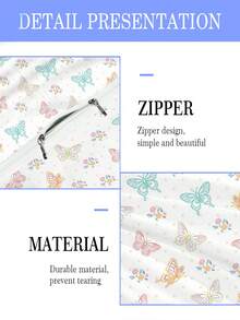 2/3PCS Colorful Butterfly Floral Print Duvet Cover, Fresh Countryside Style Polyester Fabric Children'S Duvet Cover, Suitable For Children'S Bedroom, Guest Room Decoration, Daily Home Use In All Seasons - Multicolor - View 6