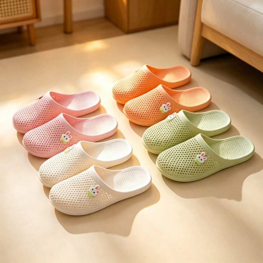Nuevas chinelas de suela blanda antideslizante y huecas, moda casual cómoda - Blanco - Ver 1