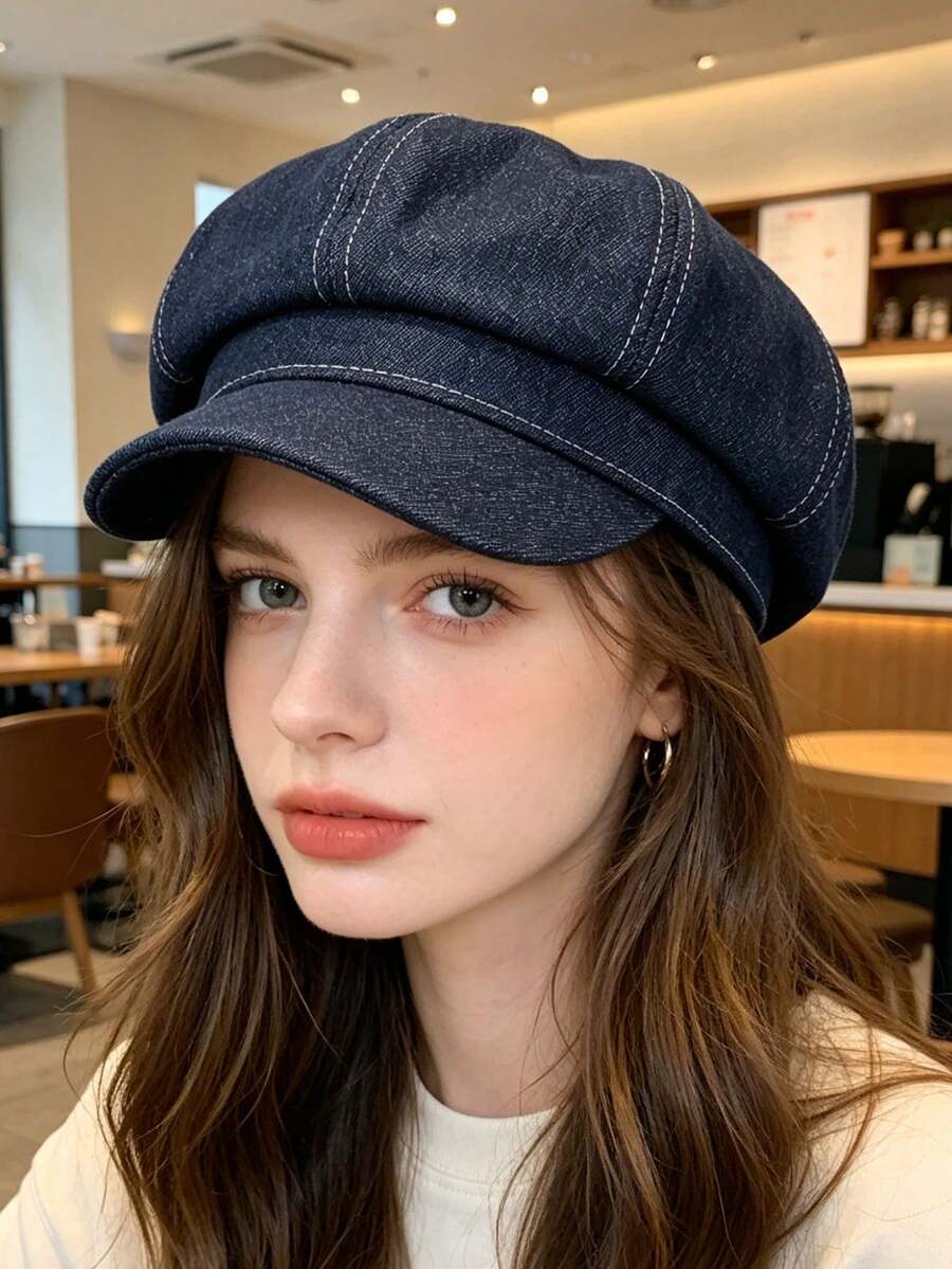 1pc Fashionable Distressed Denim Baseball Cap For Women, Women's Denim Hat, Summer Sun Protection Accessory, Summer Sun Hat - Multicolor - View 1