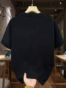 Short-Sleeved T-Shirt With Colorful Airplane Print - Black - View 2