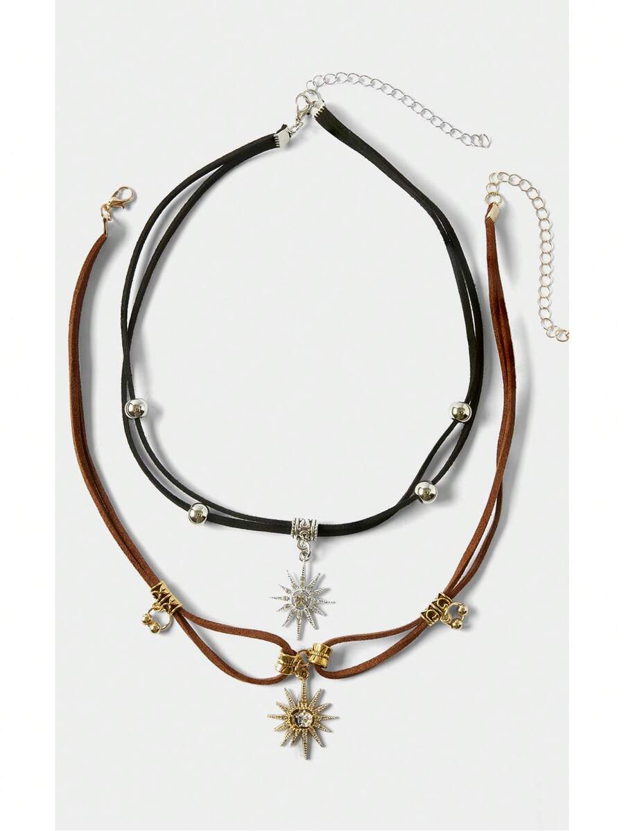 Noxbound New Vintage American Style Multi-Layer Necklace, Sweet & Cool Clavicle Chain, Fashion Sweater Chain - Sun - View 1