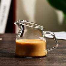 1pc 150ML Glass Milk Pitcher: Compact And Elegant Design, Transparent Material Clearly Displays Contents, Suitable For Coffee Milk, Sauce, Honey, Milk Mixing And More Scenarios, Combines Practicality And Aesthetics, Perfect For Enhancing Table Decor - Multicolor - View 6