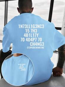 Una camiseta casual para hombre con un diseño creativo y un estampado de código de Turing. un diseño tecnológico para estudiantes de ciencias, con estampados en la parte delantera y trase - Negro - Ver 7