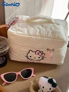 SANRIO 1 pieza Bolsa de almacenamiento de gran capacidad con licencia oficial de   , bolsa de maquillaje suave y transpirable, organizador de cosméticos multifuncional, bolsa de aseo, organizador de accesorios, bolsa de almacenamiento para viajes, adecuada para organización del hogar y viajes, estilo de dibujos animados lindo, regalo de cumpleaños y festividades para mujeres, novias, fans - Multicolor - Ver 8