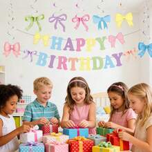 1Set Decoración de Fiesta de Cumpleaños Colorida, Pancarta de Feliz Cumpleaños, Decoración de Cuerda de Papel Colorida, Suministros para Fiestas - Multicolor - Ver 5