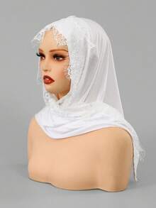 1PC/2PCS Women's Triangle Solid Color Rhinestone Headscarf, Non-Slip Islamic Solid Color Casual Underscarf, Simple Versatile, Soft Comfortable Skin-Friendly, Suitable For Daily Wear, Suitable For All Seasons - 1PC - Multicolor - View 5