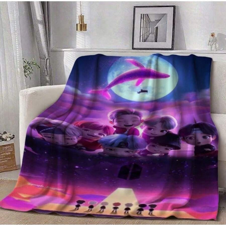Manta TinyTAN Gradiente Rosa-Morado Logo - Morado - Ver 1