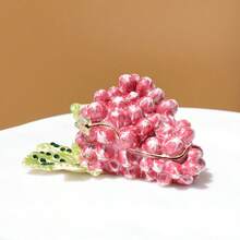 SIQIZHOU 1pc Enamel Jewelry Box, Home Decor, Grape Pattern, Metal Material, Suitable Gift For Girls, Small Decorative Item, Used For Storing Earrings, Rings, Jewelry, Home Decoration. - Pink - View 6