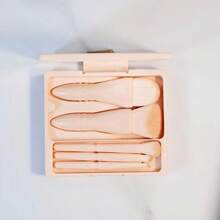 1 Set Portable 5pcs Mini Makeup Brush With Mirror, Multi-Functional Eyeshadow Brush, Powder Brush, Foundation Brush - Multicolor - View 5