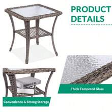 Weather-Resistant Wicker Garden Lounge Set For Terrace And Patio - Mimbre Gris/Cojines Grises - View 5