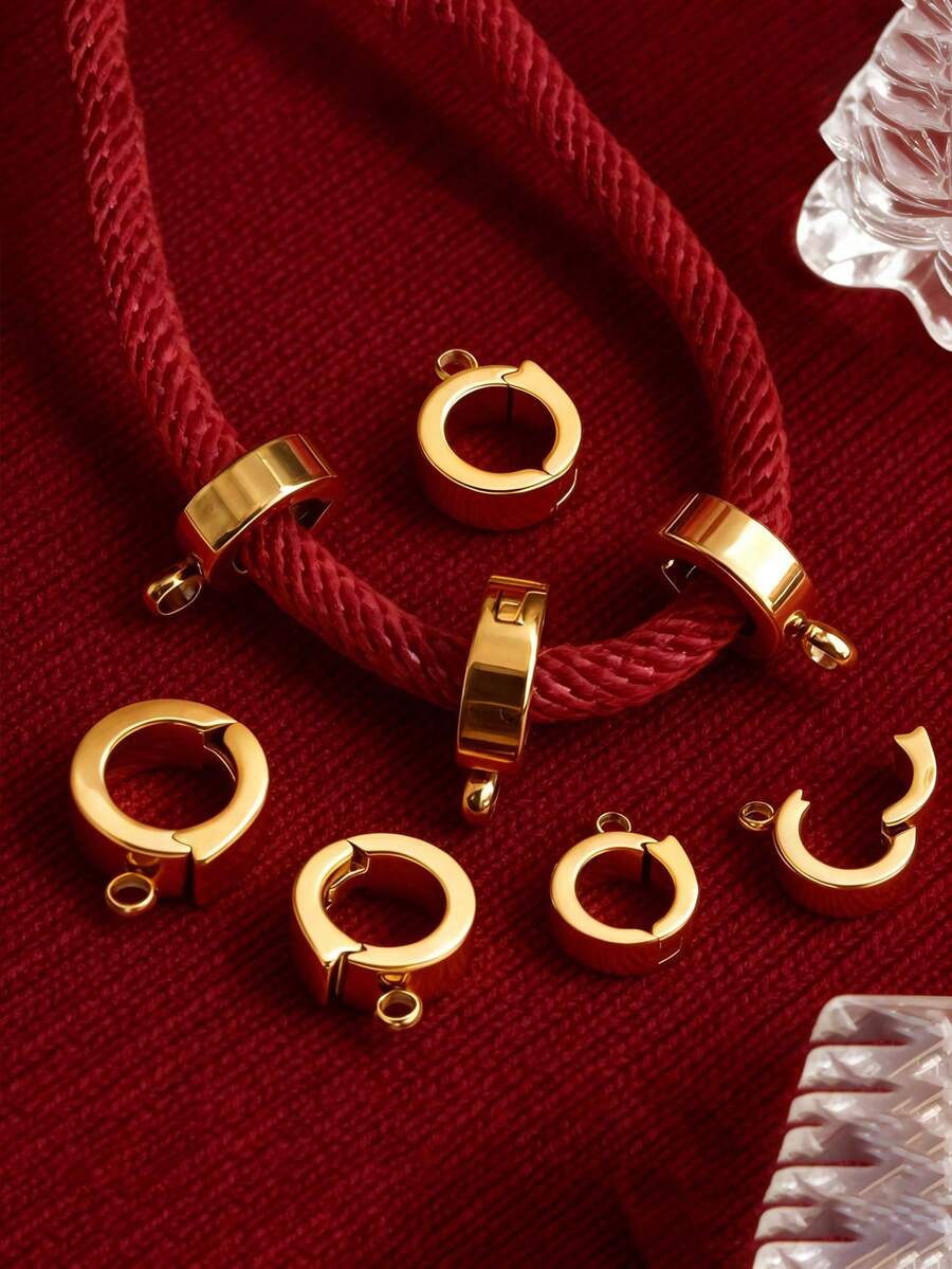 1/2 piezas Conector chapado en oro Abrazadera con bisagra de acero inoxidable Accesorios para hacer joyas DIY Pulseras Collares Dijes - Multicolor - Ver 1