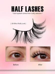 7 Pairs Asiteo Natural Wispy Cat Eye Corner False Eyelashes, Faux Mink Reusable Eyelashes, Suitable For Women And Girls Makeup - Multicolor - View 3