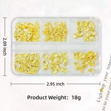 12Grids Summer Metal Nail Art Charms Gold Starfish Conch Tropical Ocean Nail Rhinestones Gold Flatback Nails Gems Diamonds Cute Ocean Theme Designs Nails Jewelry Women Acrylic Nail Supplies - Metallic - 查看 3