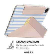 GIIPPA 1 pieza Funda protectora con diseño de rodaja de limón en acuarela a rayas azules y blancas, incluye pegatinas, regalo perfecto para el Día de San Valentín, funda magnética desmontable con plegado en Y a prueba de golpes con ranura para lápiz, compatible con iPad Mini 6/7, Air 2/3/4/5/11/13" (M2/M3 2024-2025), 5/6/7/8/9/10/11ª generación, Pro 10.5/11/12.9" (2017-2025), estilo pastoral fresco de verano - Multicolor - Ver 9