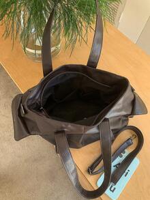 2024 Spring/Summer New Large Capacity Vintage Briefcase Women's Unique Design Shoulder Crossbody Bag - Coffee - View 8