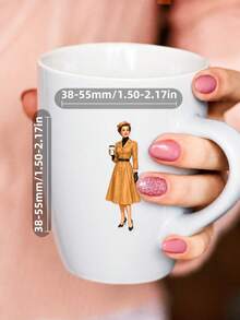 50/100張復古女士洋裝貼紙，1950年代法式優雅女性與花卉禮服貼紙，適合廢物手帳、剪貼簿、手帳裝飾、樹脂手工藝與復古美學禮物、學校用品 - 7*6*1 - 查看 6