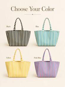 Bolso Tote Estilo Coreano Nuevo de Verano, Bolso de Hombro de Lona de Gran Capacidad para Desplazamientos, Bolso de Playa, Ideal para Viajes al Aire Libre y Temporada de Regreso a Clases, Regalo Único de Vacaciones, Regalo de Graduación, Regalo del Día de la Madre, Recuerdo - Multicolor - Ver 11