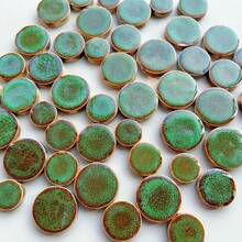 100g/3.53oz DIY Mosaic Tiles, Ice Crackle Effect Multiple Colors, Round Floral Pattern Tiles, Suitable For DIY Crafts, Creative Art Glass Mosaic, Jewelry Making And Home Decor - Multicolor - View 22