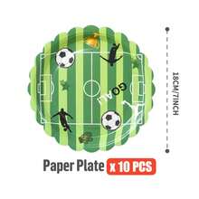 100/55/25/10pcs Soccer Party Tableware Supplies, 7/9 Inch Disposable Paper Plates, Paper Cups And Napkins, Party Tableware For Boys Sports Theme Birthday Party Decorations - Multicolor - View 6