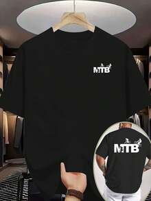 Camiseta deportiva de manga corta estilo retro americano para bicicleta de montaña (MTB) con estampado a doble cara para hombre, corte holgado de verano, hombros caídos, cuello redondo, esti - Blanco - Ver 6