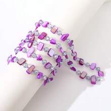 Bohemian Beach Style Dopamine Colorful Shell Beaded Long Necklace For Women - Purple (large Seashell) - View 2