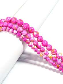 6/8/10mm Natural Stone Beads Rain Colored Stone Round Loose Spacer Beads For Jewelry Making Needlework Diy Bracelet Necklace - Multicolor - View 2