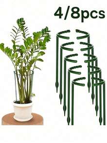 Plastic Semi-Circular Plant Support, Plant Support Rack, Plastic Cage Rack, Indoor/Outdoor Small Plant Support Ring, Garden Flower Support Rack, Climbing Rack, Semi-Circular Potted Plant Support, Plastic Ring Plant Support, Suitable For Potted Plants - Multicolor - View 1