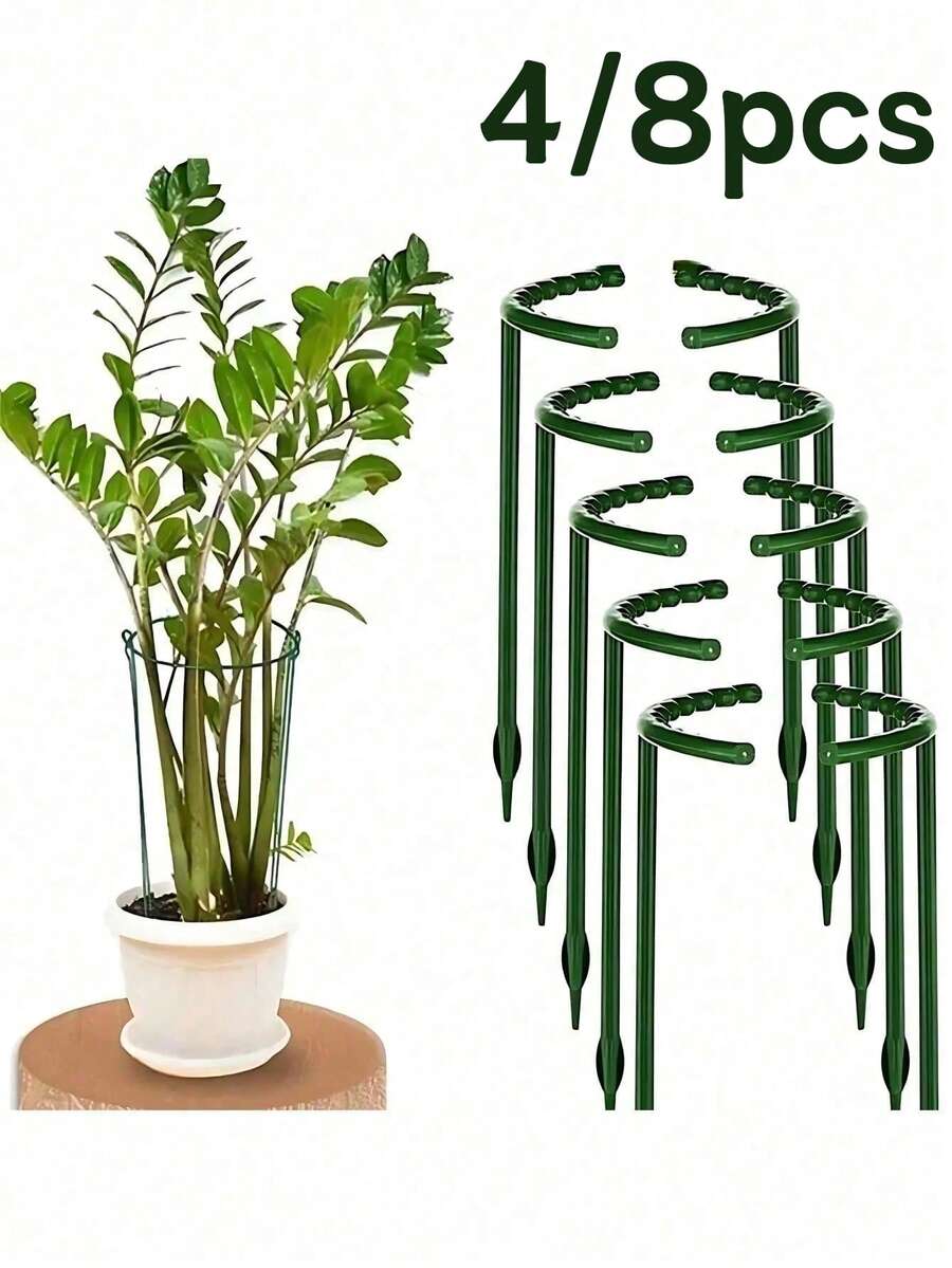 Plastic Semi-Circular Plant Support, Plant Support Rack, Plastic Cage Rack, Indoor/Outdoor Small Plant Support Ring, Garden Flower Support Rack, Climbing Rack, Semi-Circular Potted Plant Support, Plastic Ring Plant Support, Suitable For Potted Plants - Multicolor - View 1
