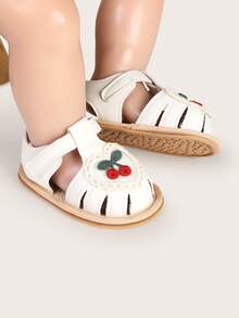 Summer Princess Sandals For Girls, 3-6-9 Months, Cute, Breathable, Comfortable Rubber Soles, Infant Shoes, Soft Soles For 1-Year-Olds - White - View 1