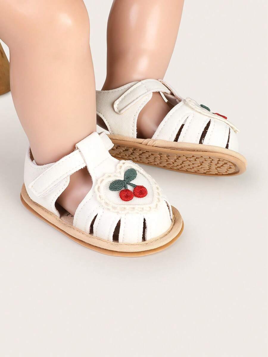 Summer Princess Sandals For Girls, 3-6-9 Months, Cute, Breathable, Comfortable Rubber Soles, Infant Shoes, Soft Soles For 1-Year-Olds - White - View 1