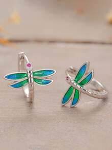 1 Pair Cute Cubic Zirconia Dragonfly Earrings, Suitable As Gifts For Women For Parties, Engagements, Anniversaries, Valentine's Day And Other Occasions - 8# - View 5