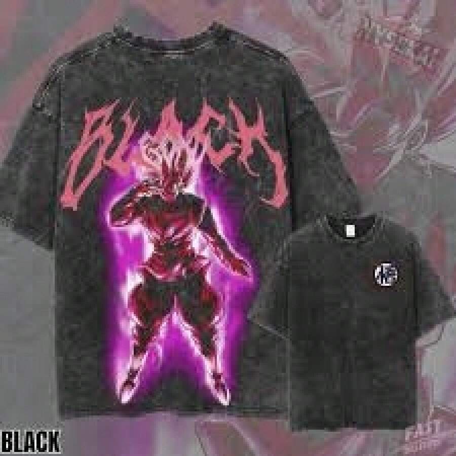 , anime, camiseta vintage con efecto desgastado, camiseta de Black - Etsy - Negro - Ver 1