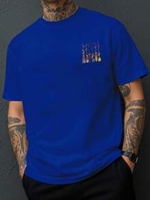 Camiseta casual deportiva de manga corta para hombre con estampado de escoba de Halloween, diseño de cuello redondo con temática otoñal, estilo nuevo y holgado, top reversible por delante y - Blanco - Ver 9