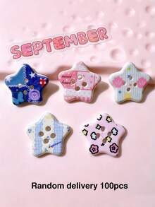 10/20/100pcs DIY Handmade Patch Flat Bottom Children's Hair Accessory Clips Cross-Border Shoe Flower Base Material Five-Pointed Star Buttons - Five-pointed Star Button - View 17