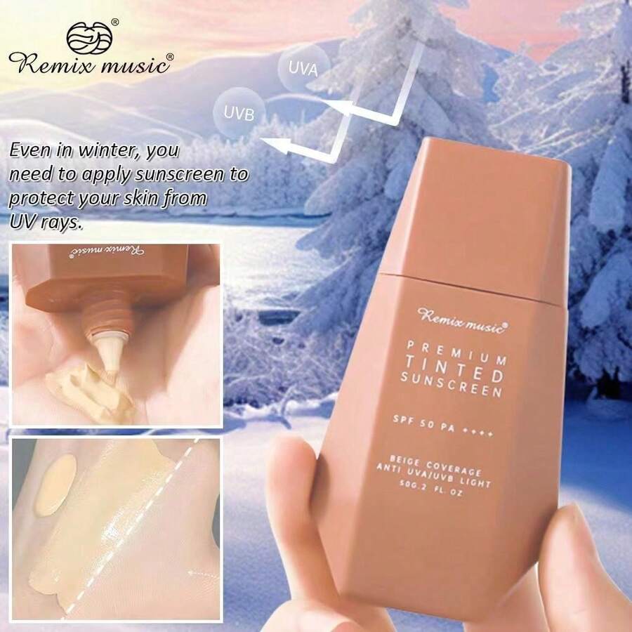 1pc SPF50 PA++++ Moisturizing Sunscreen, High Protection Facial Sunscreen, Lightweight Non-Greasy Texture, Hydrating And Oil-Control, Brightens Dull Skin, Leaves Skin Fresh And Soft, Radiant, Suitable For Summer Outdoor And Daily Use - Multicolor - View 1