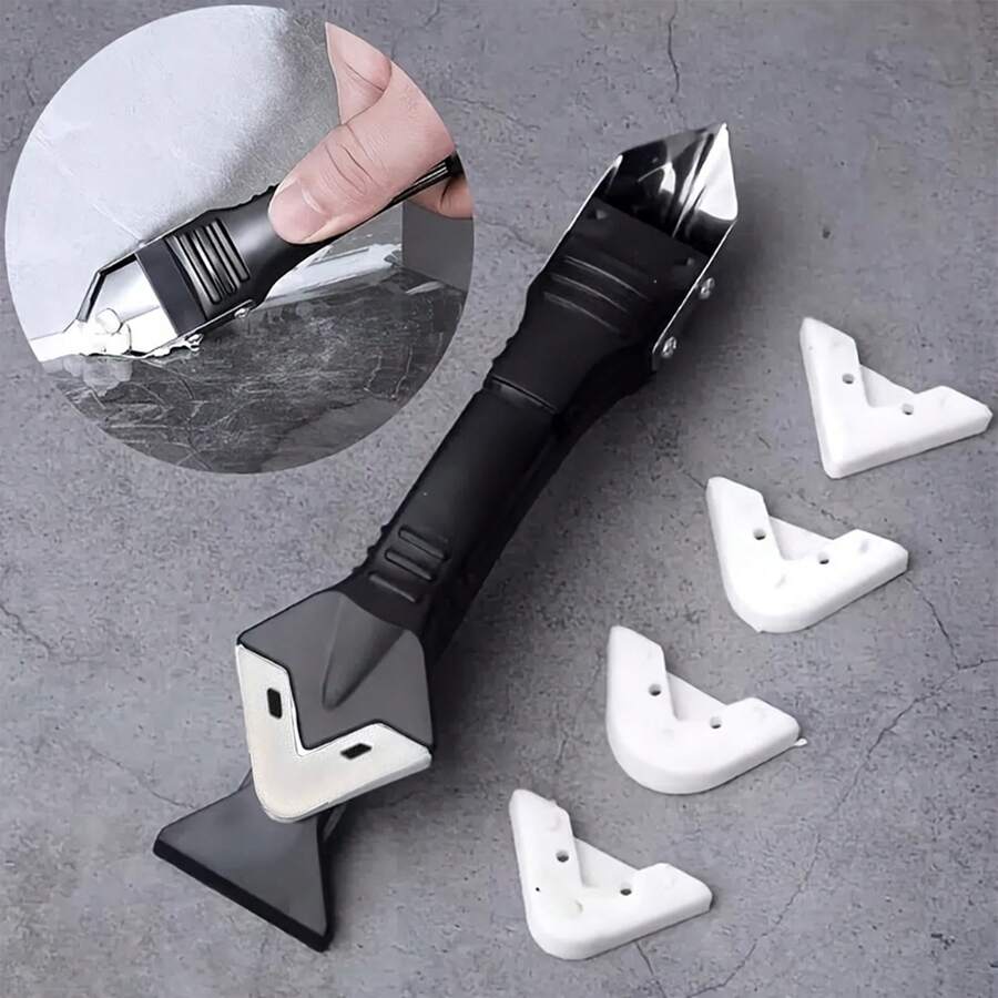 5/8/10/12pcs Multi-Function Grout Removal Tool Set, Metal And Plastic Tile Gap Scraper, Kitchen Sink And Bathroom Window Renovation Angle Sealant Tool. Glue Scraper Plate, Glue Remover, Glass Glue Scraper, Corner Scraper, Grout Tool. Manual Tool Set