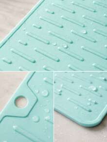1pc Silicone Drain Mat, 30*20cm Flexible Non-Slip Kitchen Countertop Drying Mat, Multi-Functional Sink Mat Drip Rack, Suitable For Cups, Bowls, Plates, Utensils, Coffee Station Kitchen Accessories And Summer Home Essentials. - View 7