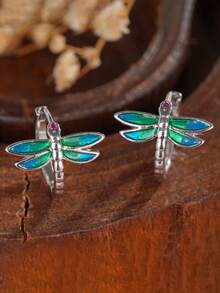 1 Pair Cute Cubic Zirconia Dragonfly Earrings, Suitable As Gifts For Women For Parties, Engagements, Anniversaries, Valentine's Day And Other Occasions - 8# - View 7