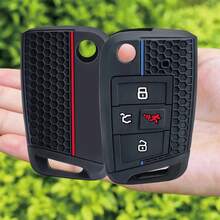 Remote Silicone Car Fob Key Cover Case For Golf GTI Alltrack Golf R Sportswagen Polo Tiguan Atlas E-Golf Jetta - A - View 3