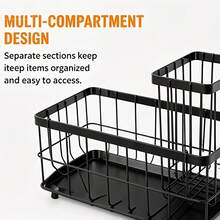 Kitchen Sink Storage Rack With Drainage Board - Multifunctional Storage Rack, Sponge And Cup Holder, Suitable For Countertop Storage, Household Organization Storage Boxes, Baskets And Containers - 查看 5