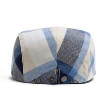 Vintage Tartan Plaid Linen Flat Cap Men Lightweight Breathable Check Ivy Gatsby Hat Casual Outdoor Driving Newsboy Cabbie Beret Cap - Orange-red - Plaid - View 4