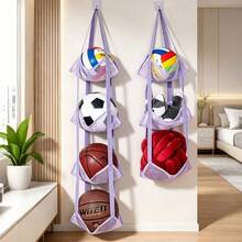 Tas Penyimpanan Gantung Berlapis-lapis, Organizer Bola Olahraga yang Dipasang di Dinding, Bola Basket, Sepak Bola, Solusi Penyimpanan Jaring Bola Garasi, Penyimpanan Mainan Rumah - MultiWarna - View 9