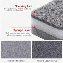 5/10/15/20 piezas Esponja de 3 capas gris & blanca para lavar platos, suministros de limpieza del hogar engrosados, cepillo de cocina para lavar platos, almohadilla de fregar, paño de cocina, cepillo de limpieza antibacteriano lavable, suministros de cocina, herramientas de limpieza de cocina adecuadas para lavar platos, palillos y ollas, duradero, absorbente, paño de limpieza reutilizable - A - Ver 6