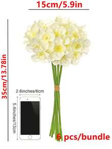 Bộ 6/12 bông hoa thủy tiên nhân tạo, hoa thủy tiên vàng giả dùng để trang trí đám cưới, trang trí nhà cửa, hoa giả trang trí nhà và đám cưới. - Nhiều màu - Xem 3