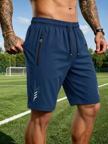 Men's Fashion Cool Casual Summer Lightning Shorts, Beach Swim Trunks, Dual Side Zipper Pockets, Comfortable Fabric Sports - Lake Blue - View 2