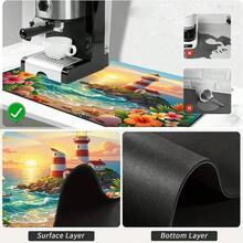 1pc Dish Drying Mat, Coffee Machine Mat, Seaside Sunset Lighthouse Sailboat Print With Tropical Floral Shell Starfish Pattern, Durable Absorbent Polyester Fiber Draining Mat, Suitable For Dining Table, Cafe And Other Scenes, Multipurpose Drainage Mat, Home Gift, Tabletop Decoration - XYLSD-517 - View 8
