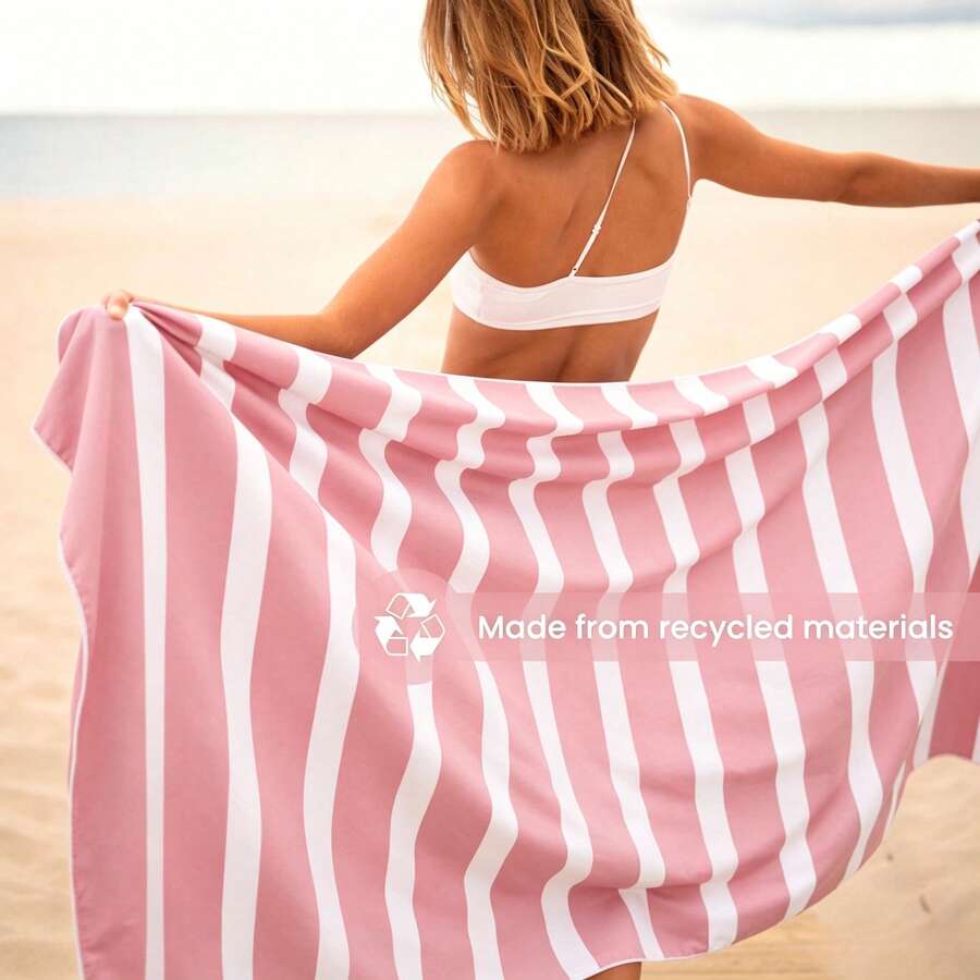 Extra Large Microfiber Beach Towel - Quick Dry Sand-Resistant - Portable Lightweight Suitable For Travel - - Extra Large Pool Towel .Striped - Deep Blue - Multicolor - View 1