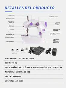 6 Pieces Mini Electric Sewing Machine, Portable Sewing Machine With LED Light, Patchwork Function, Button Sewing, Zipper, Cylinder Sewing, Electric Sewing Machine, Mini Micro Handheld Sewing Machine For Clothes, Pedal And Night Light, Dual Speed And Dual Switch. - 查看 10