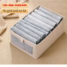 1 Foldable Clothing And Blanket Storage Bag, Storage Box With Transparent Windows And Handles, Reinforced Foldable Linen Storage Basket, Home Storage, Clothing Storage Box, Bedroom Storage, Wardrobe Organizer, Dormitory Storage Box,Clothes Organizer. - Beige - View 16